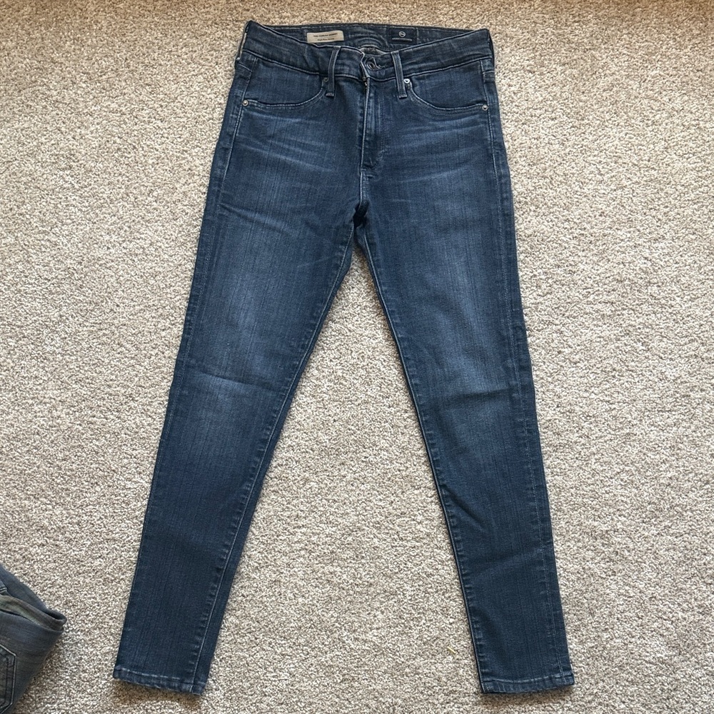 AG Adriano Goldschmied High-Rise Skinny Jeans in Deep Blue